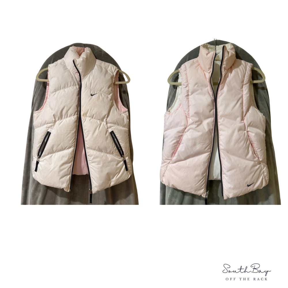 Nike Puffer Reversible Vest Pink/White Size S
